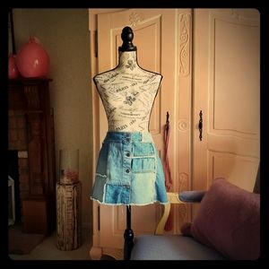 Patchwork Denim Mini Skirt Circa '02